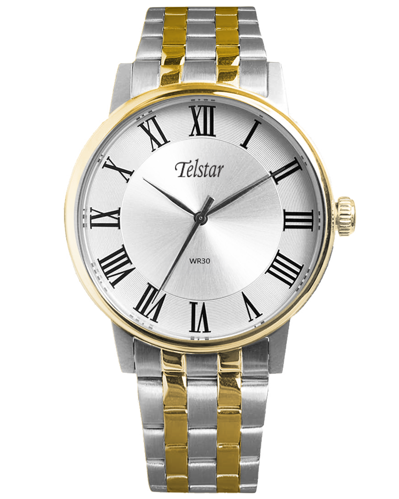 Telstar Manhattan Men's 2 Tone Gold Watch White Dial