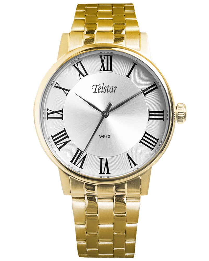 Telstar Manhattan Men's Gold Tone Watch White Dial