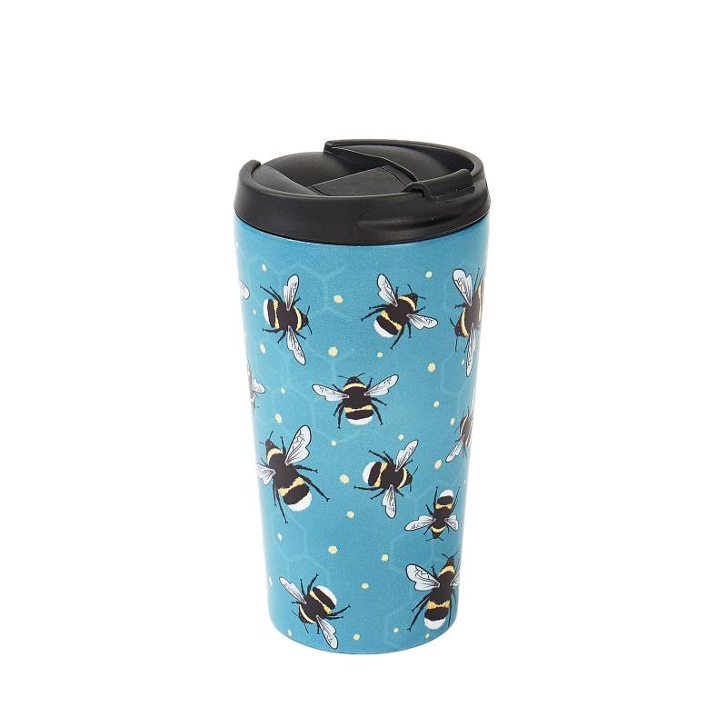 Blue Bumble Bee Thermal Coffee Cup