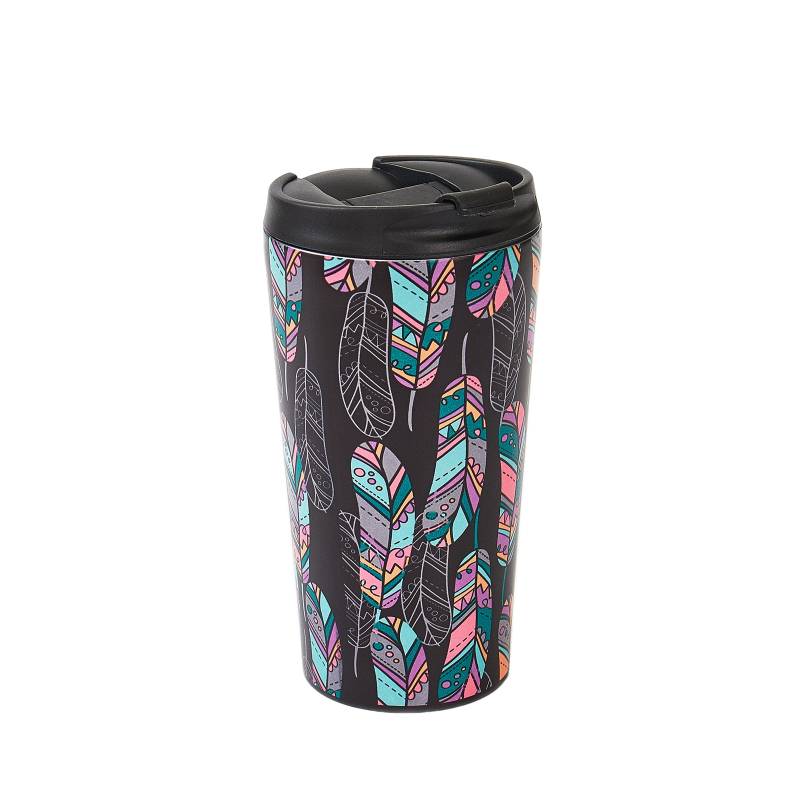 Black Feather Thermal Coffee Cup