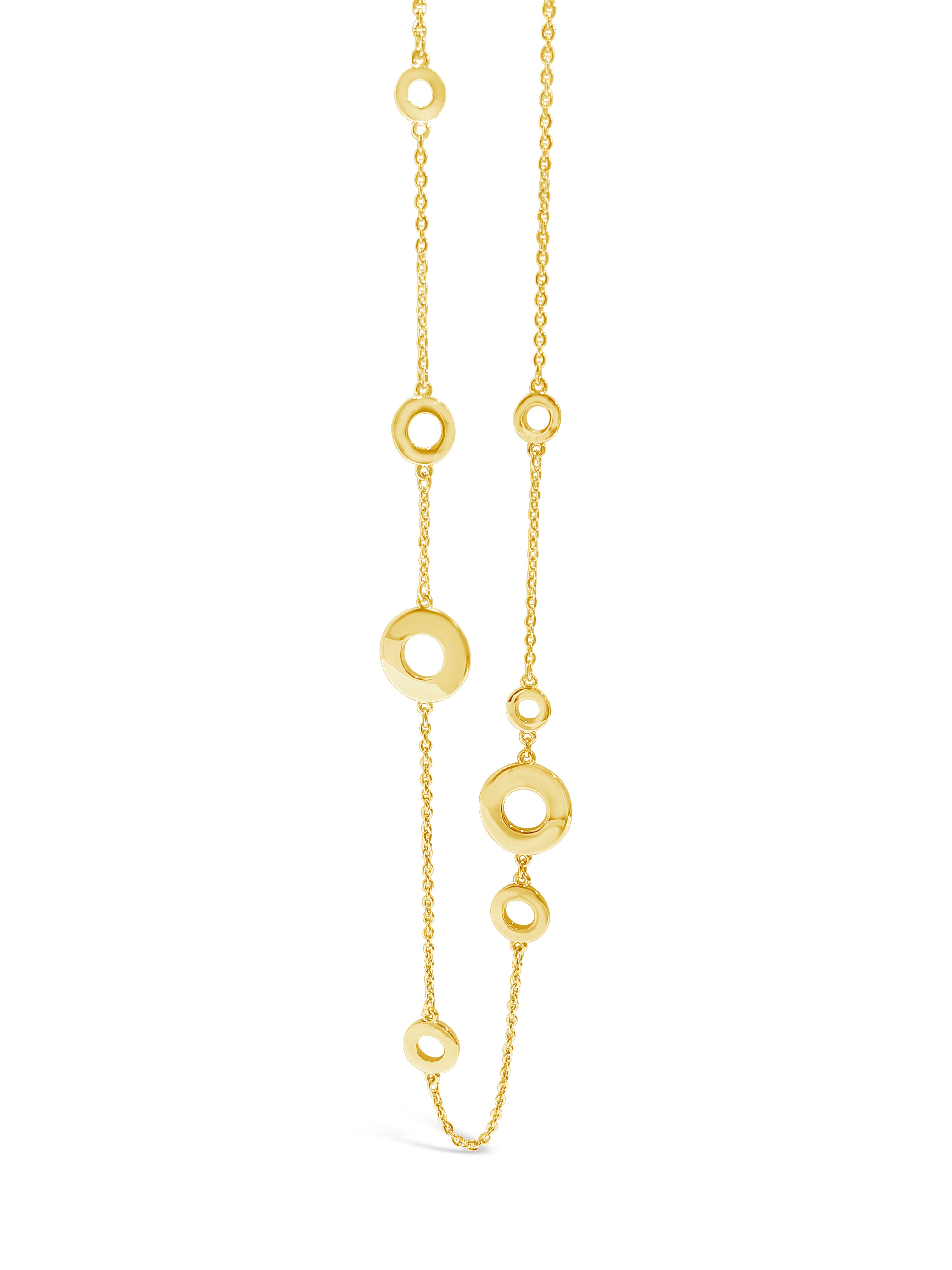 Absolute Gold Long Circle Pendant And Bracelet Set