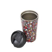 Black Ditsy Thermal Coffee Cup