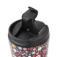 Black Ditsy Thermal Coffee Cup