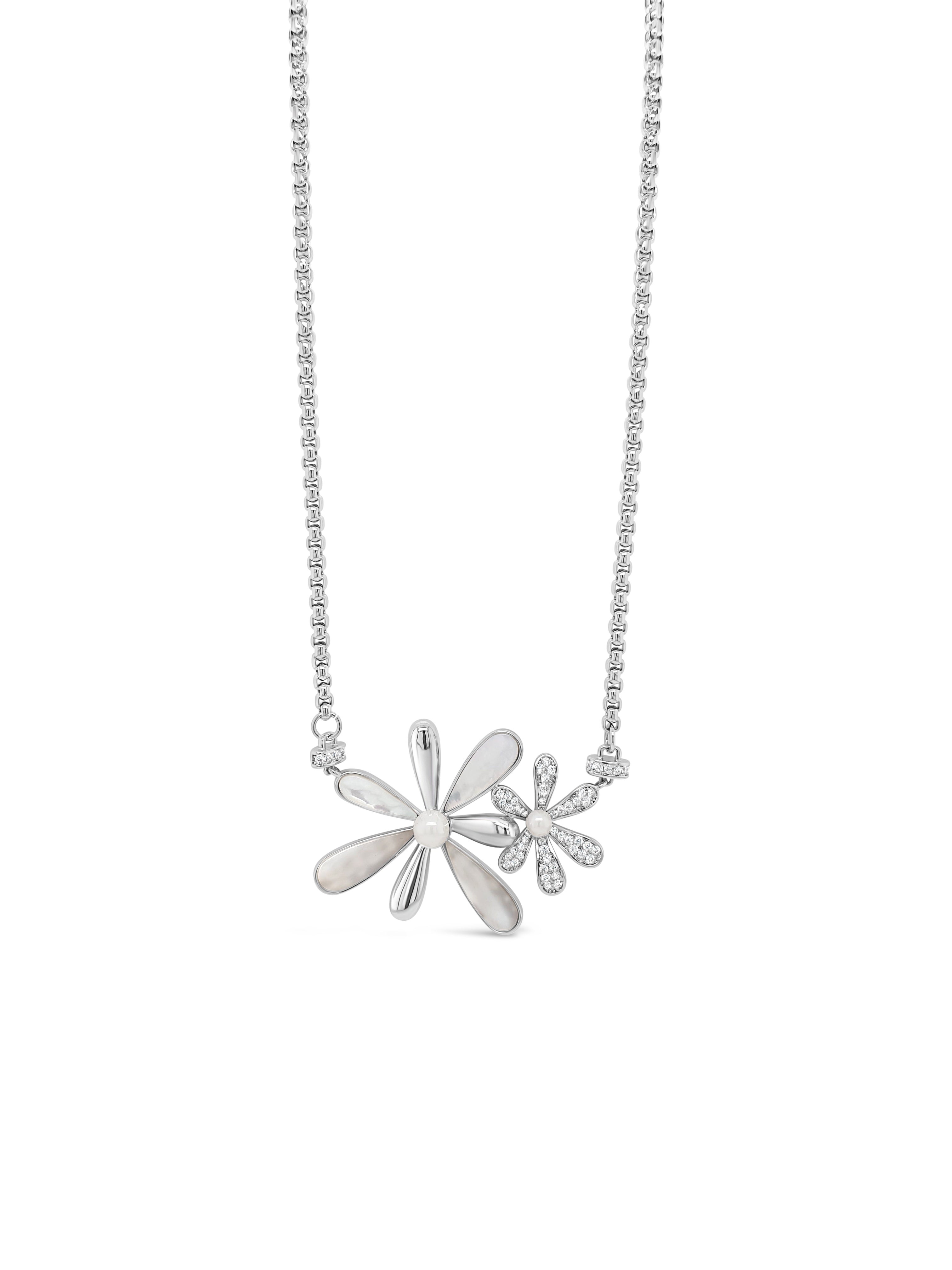 Absolute Silver Double Flower Pendant