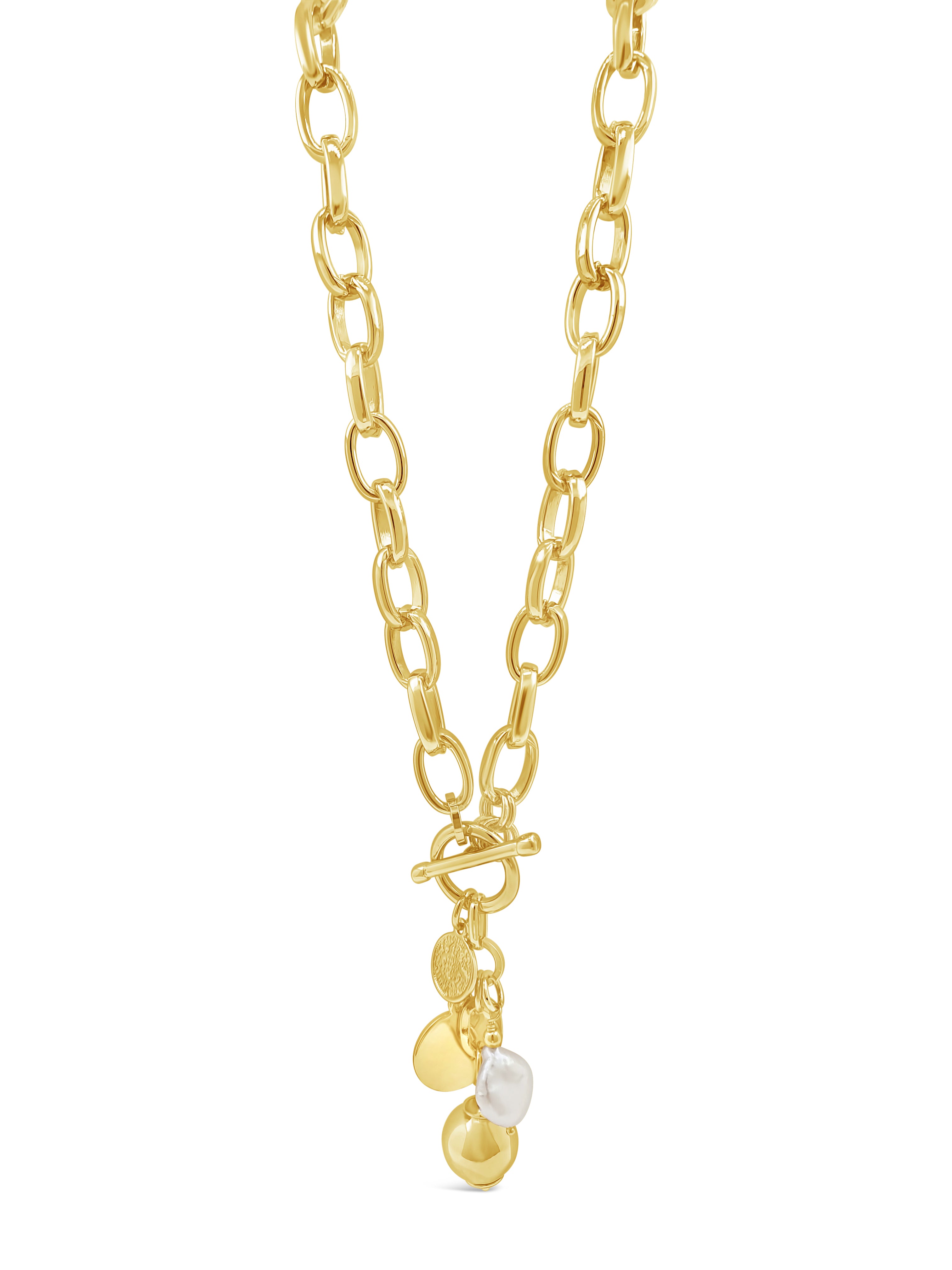 Absolute Gold Pearl Cluster Drop Pendant