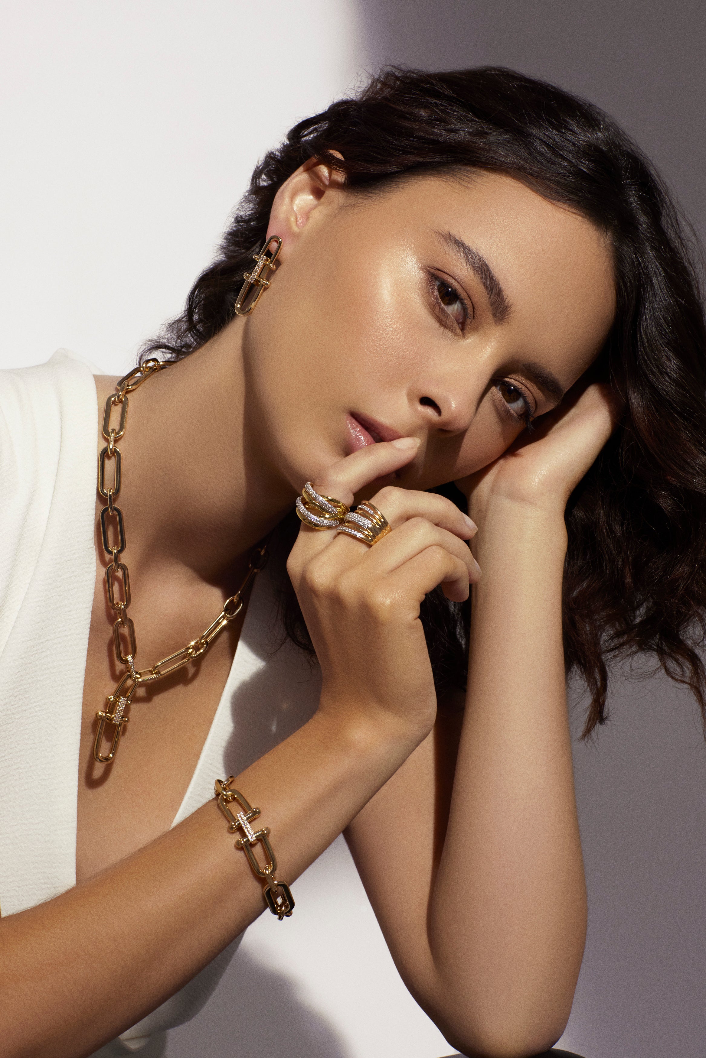 Absolute Gold Link Chunky Earrings