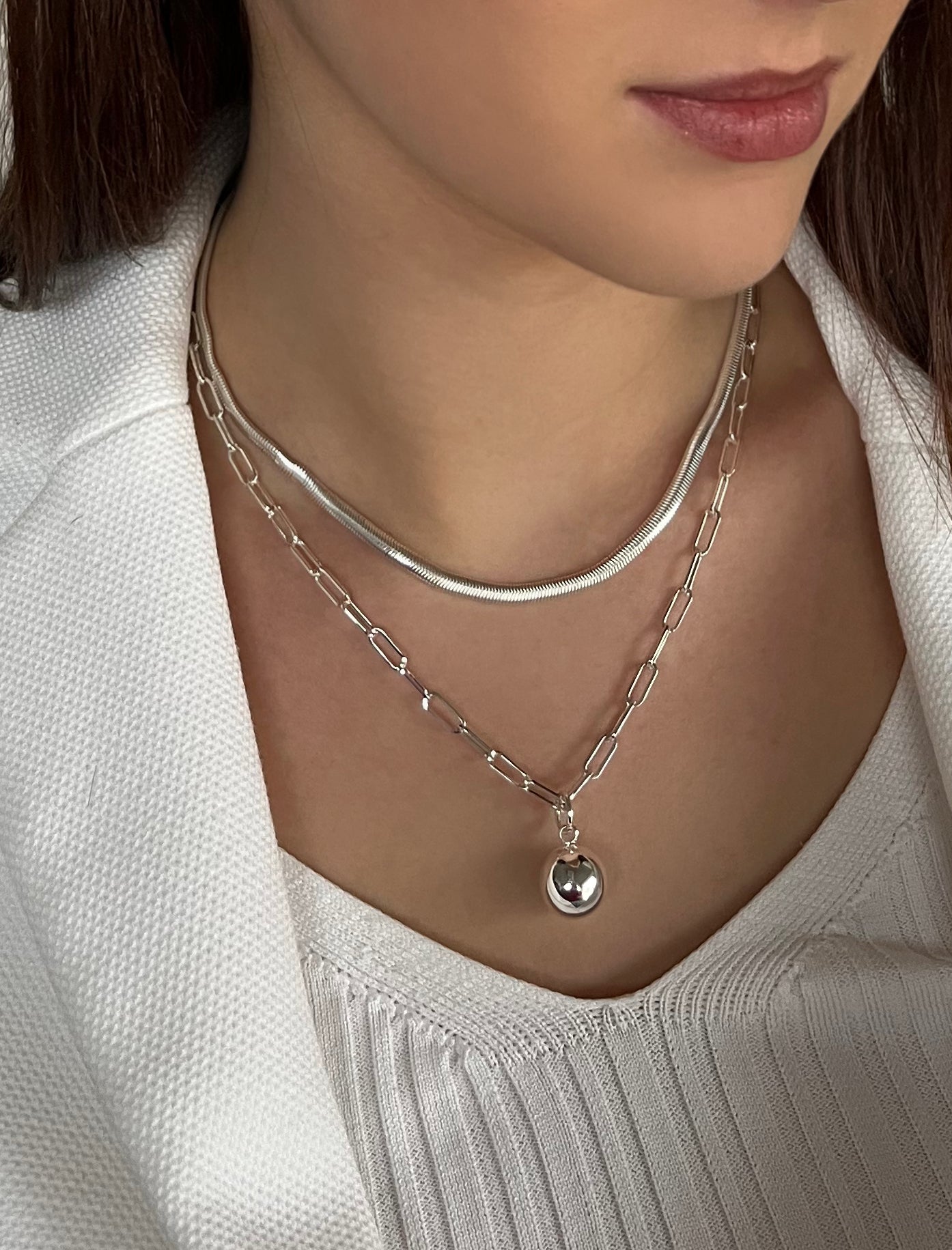 Absolute Silver Double Strand Pendant