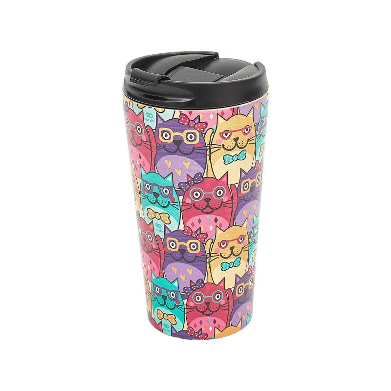 Multiple Glasses Cat Thermal Coffee Cup