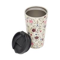 Beige Floral Thermal Coffee Cup