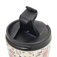 Beige Floral Thermal Coffee Cup