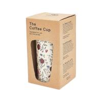 Beige Floral Thermal Coffee Cup