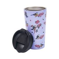 Lilac Blue Tits Thermal Coffee Cup
