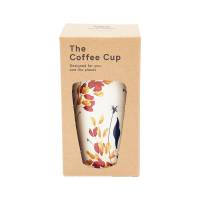 Beige Flowers Thermal Coffee Cup