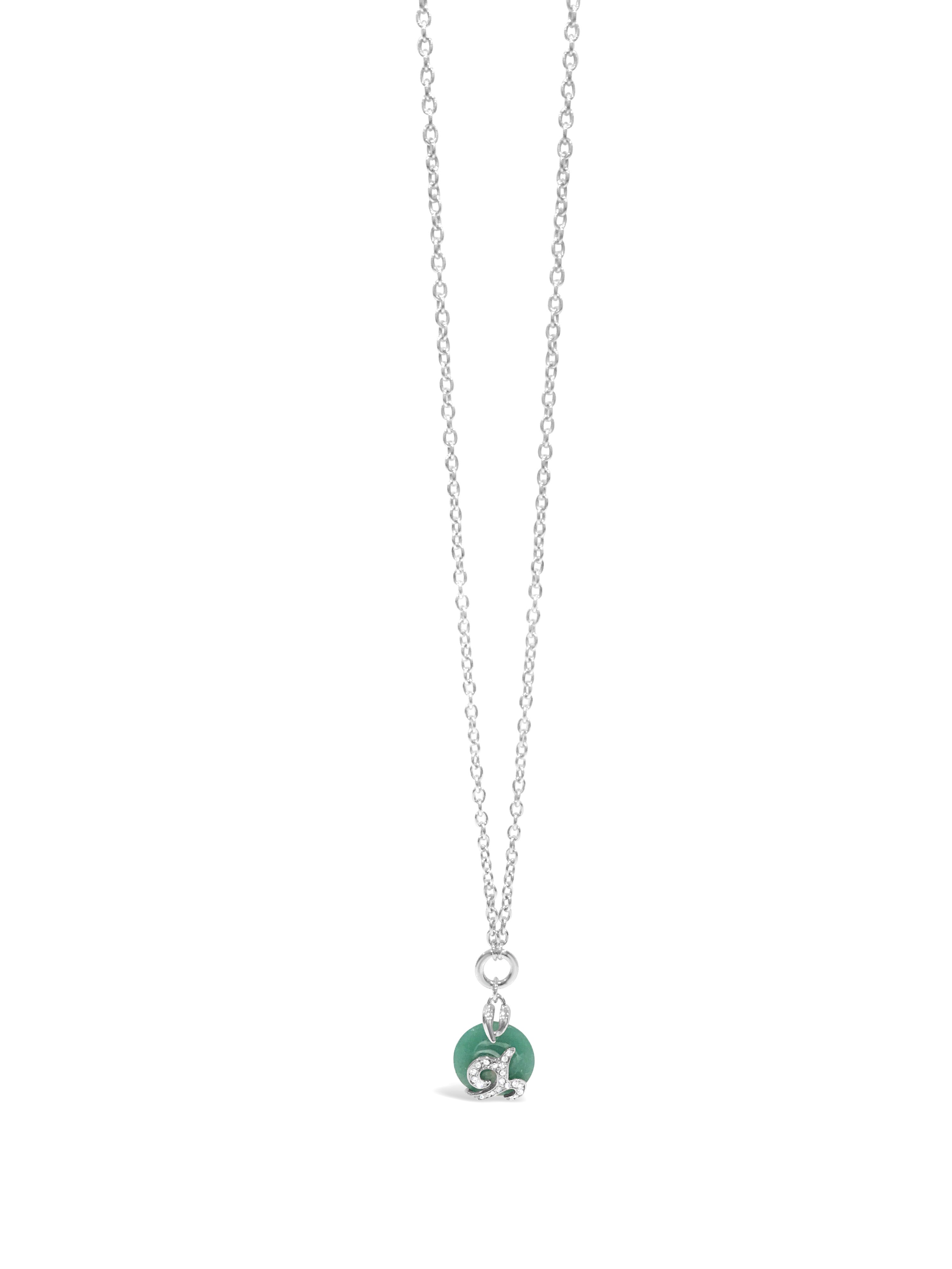 Absolute Silver Aqua Long Pendant And Earrings Set