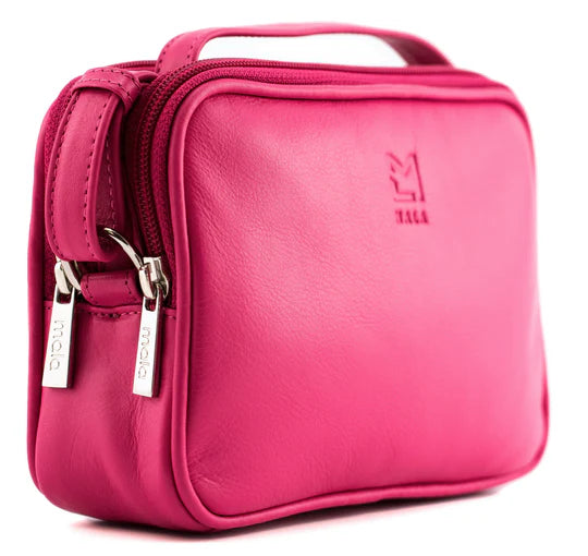 Anishka Pink Leather Camera Style Bag
