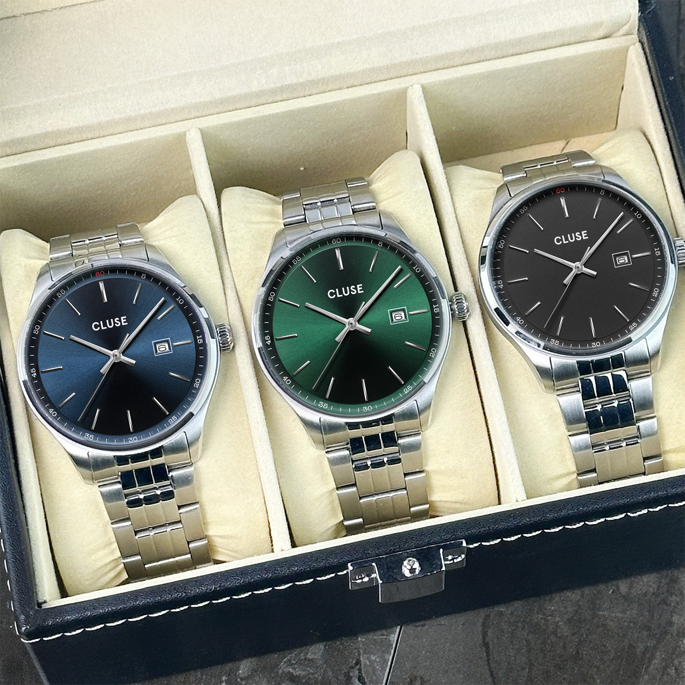 Cluse Anthéor Watch Steel Green, Silver Colour