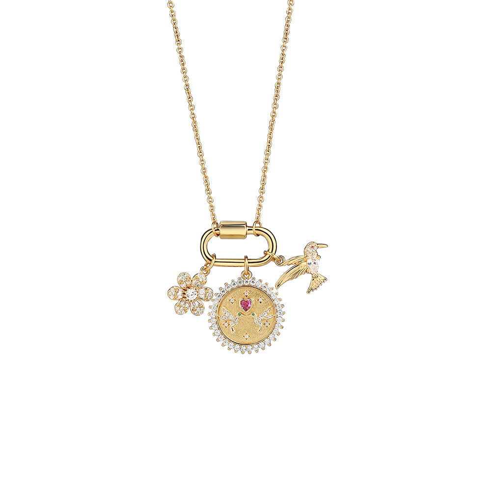 Newbridge Gold Plated Hummingbird Charm Necklace