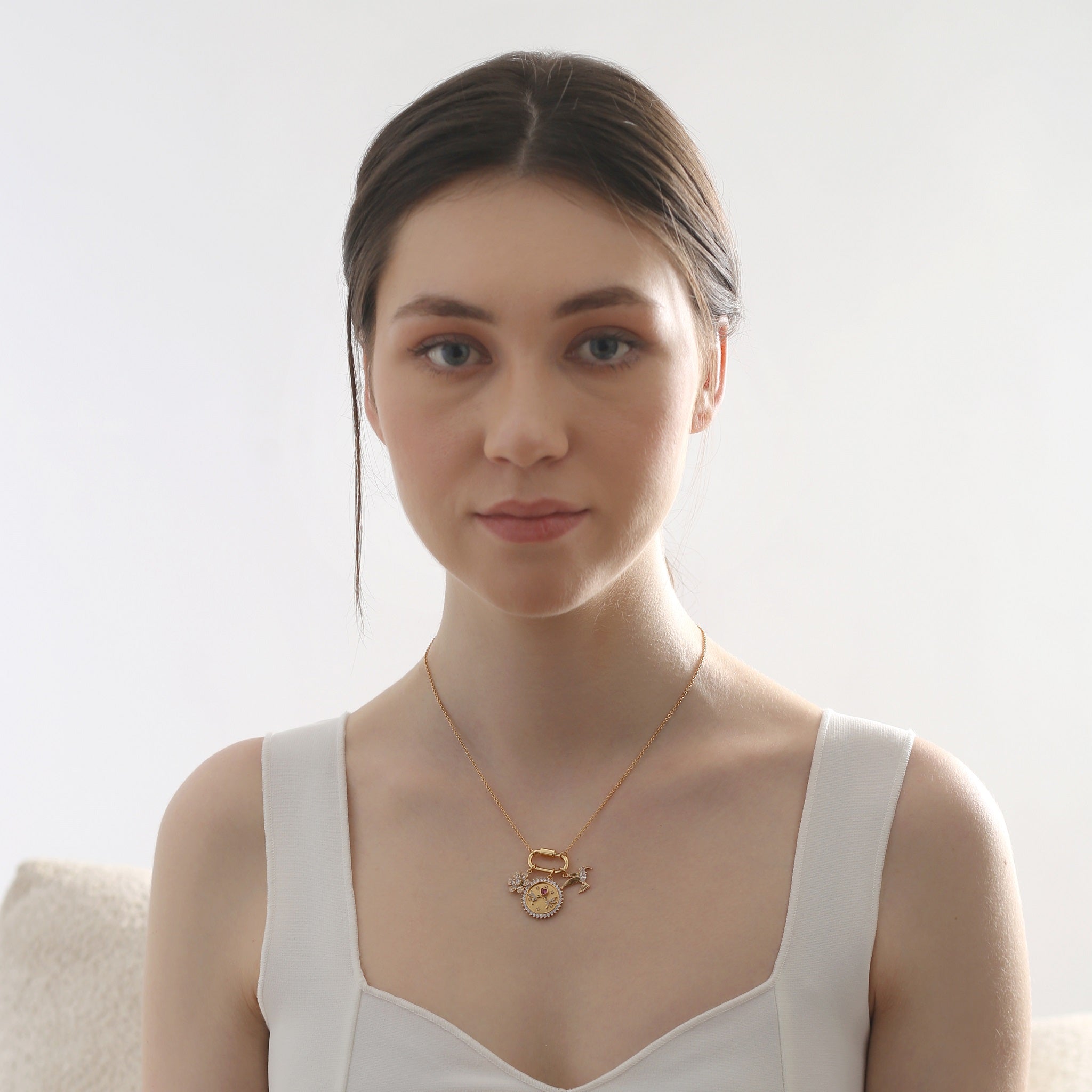 Newbridge Gold Plated Hummingbird Charm Necklace
