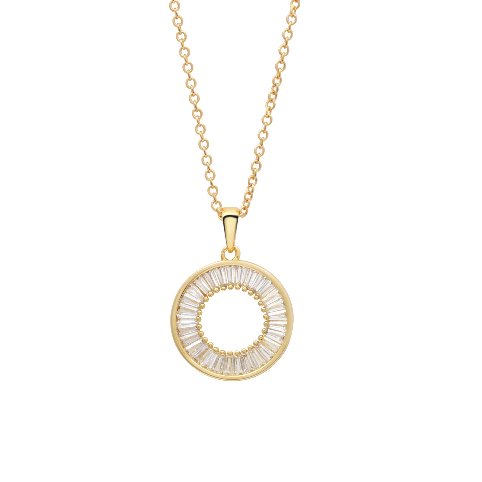 Newbridge Gold Plated Baguette Stone Pendant
