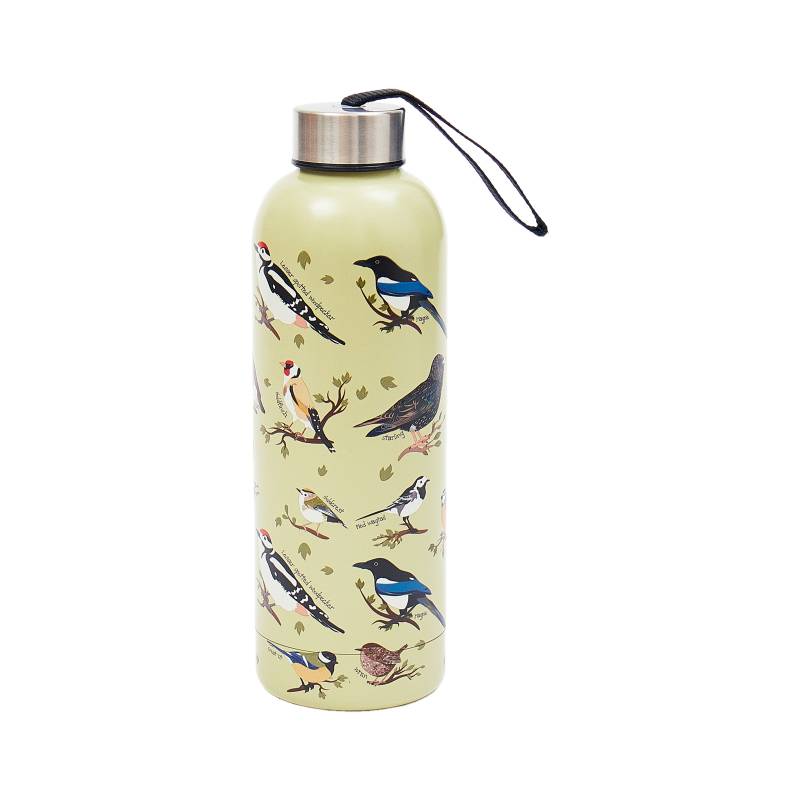 Green Wild Birds Thermal Bottle