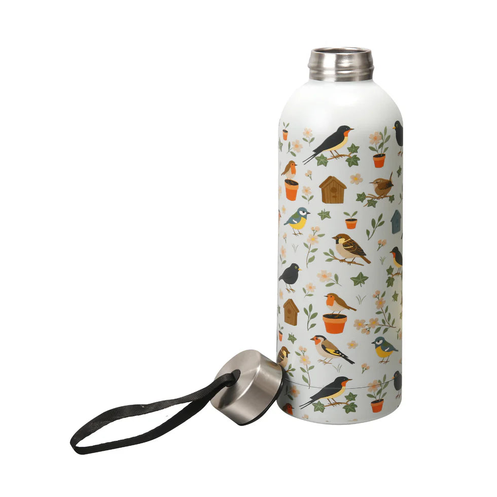 Eco Chic Thermal Bottle Garden Birds White