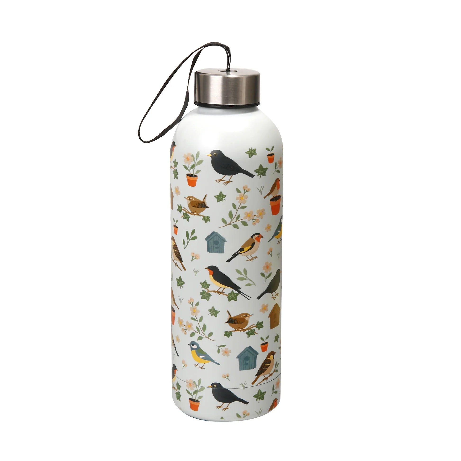 Eco Chic Thermal Bottle Garden Birds White