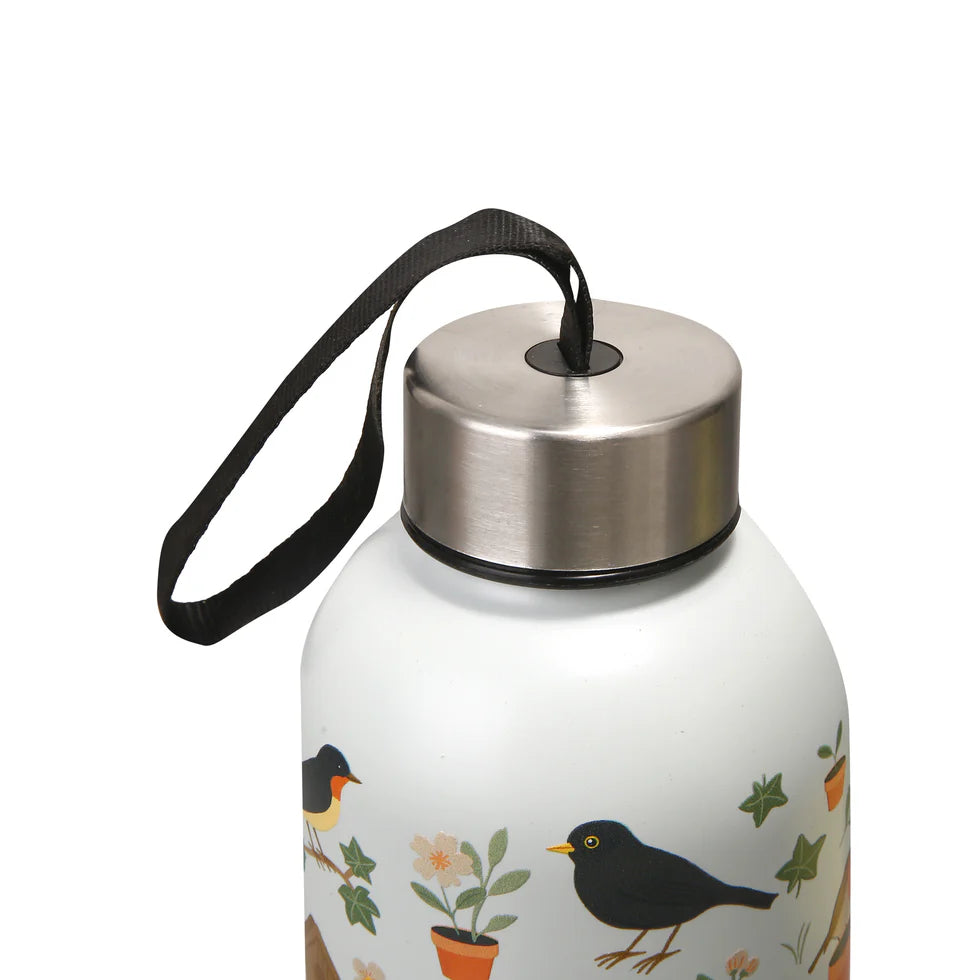 Eco Chic Thermal Bottle Garden Birds White