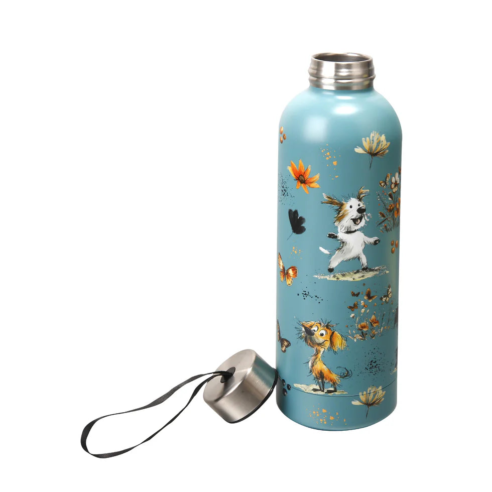 Eco Chic Thermal Bottle Whimsy Dogs Blue