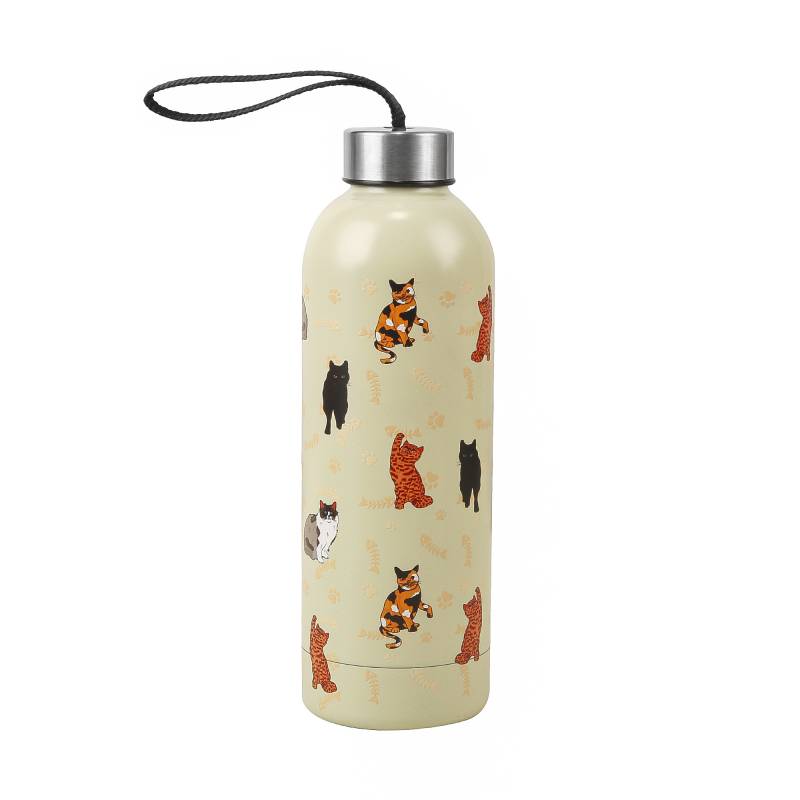 Beige Beloved Cats Thermal Bottle
