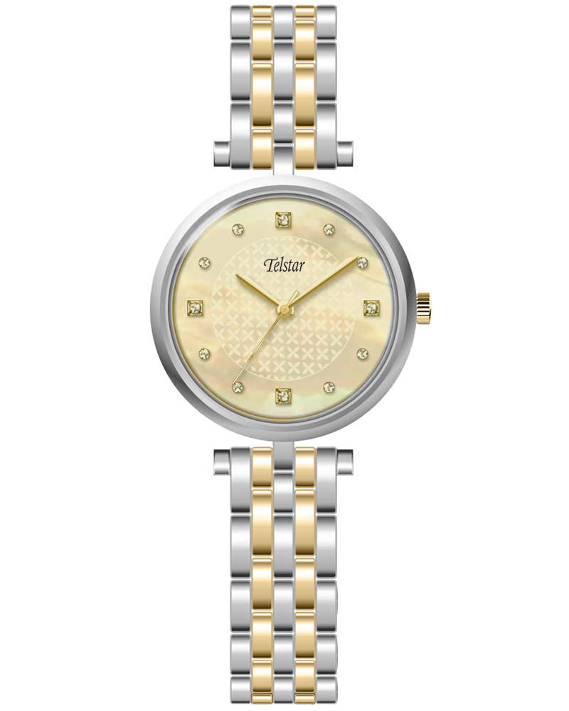 Telstar Manhattan Ladies 2 Tone Watch With Champagne Mother-Of-Pearl Dial