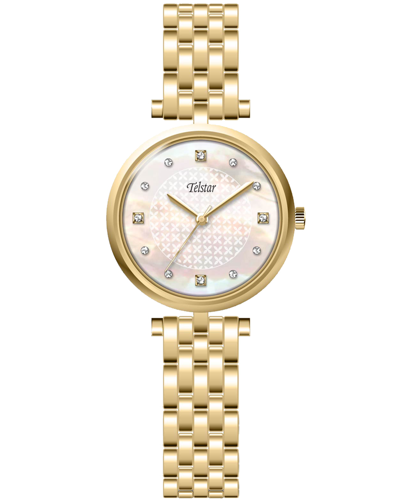 Telstar Manhattan Ladies Gold Watch With Mother-Of-Pearl Dial