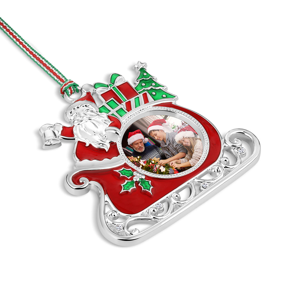 Newbridge Santa on Sleigh Photo frame Tree Decoration
