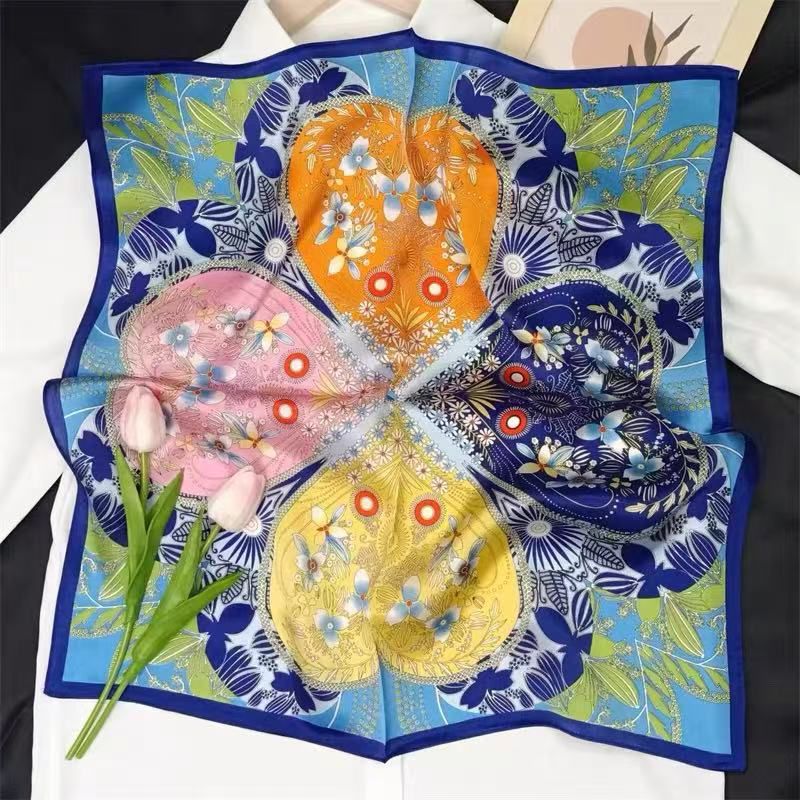 Floral Butterfly Multi Coloured Silk Scarf