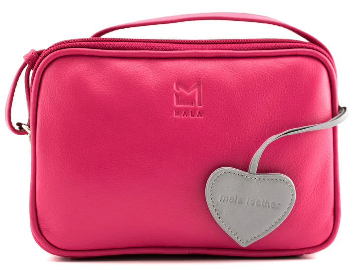 Anishka Pink Leather Camera Style Bag