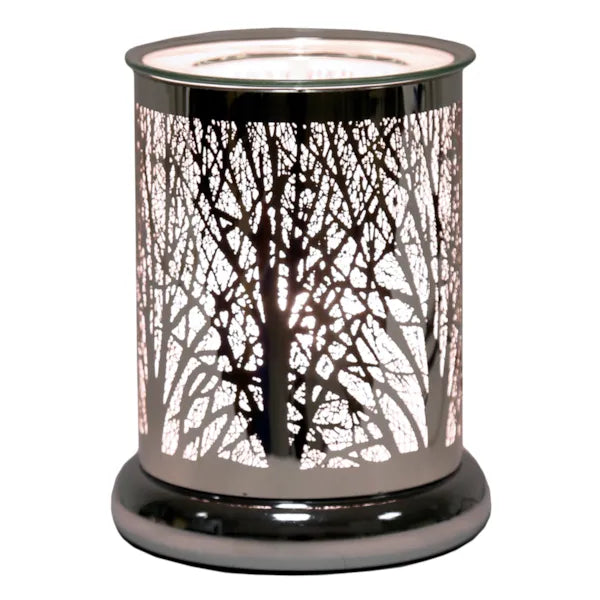 Electric Wax Melter Touch - Silver Silhouette Forest 17cm