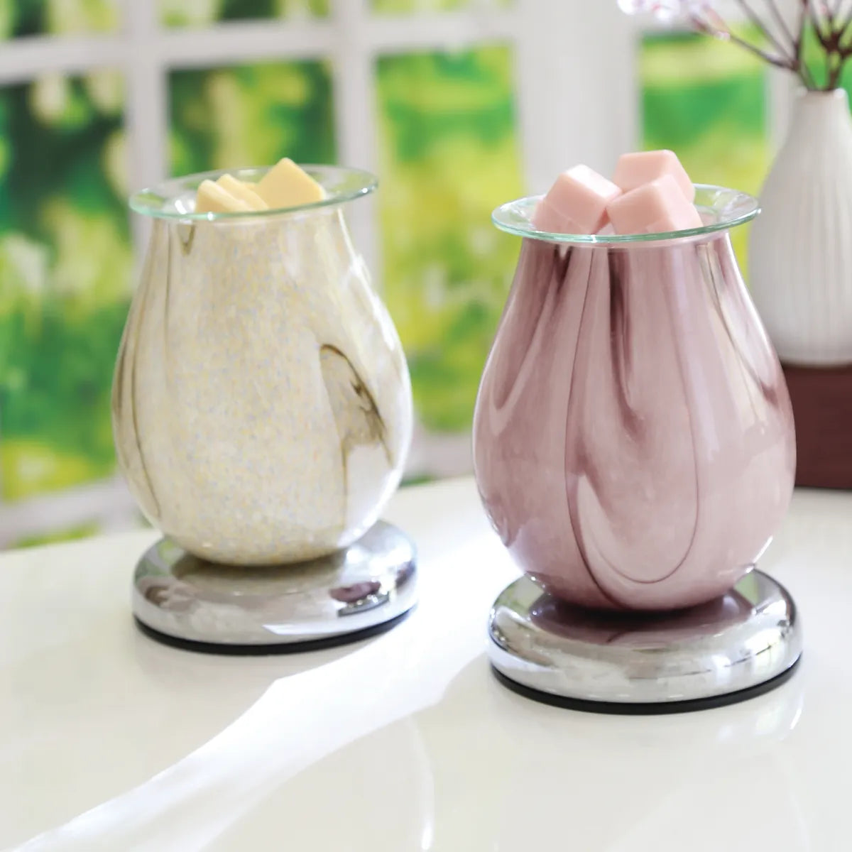 Electric Wax Melter Touch - Purple Swirl Oval 16cm
