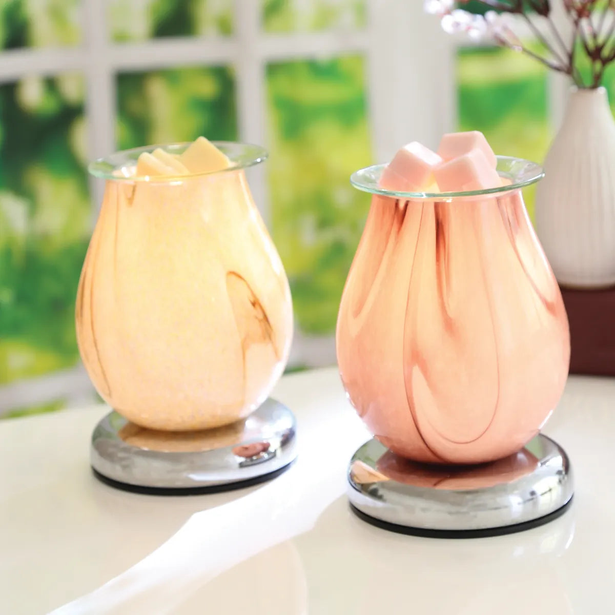 Electric Wax Melter Touch - Purple Swirl Oval 16cm