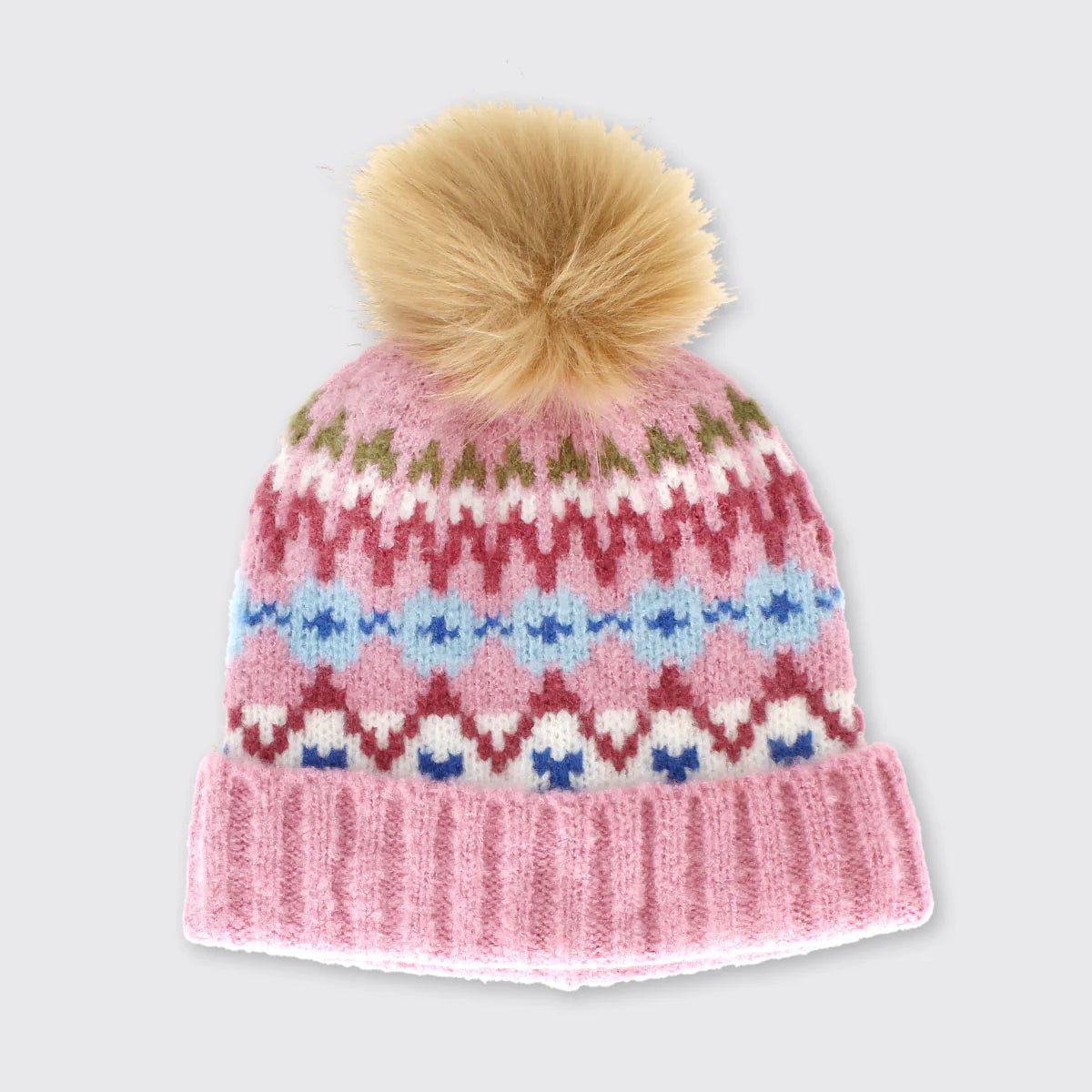 Carla Bobble Hat Pink