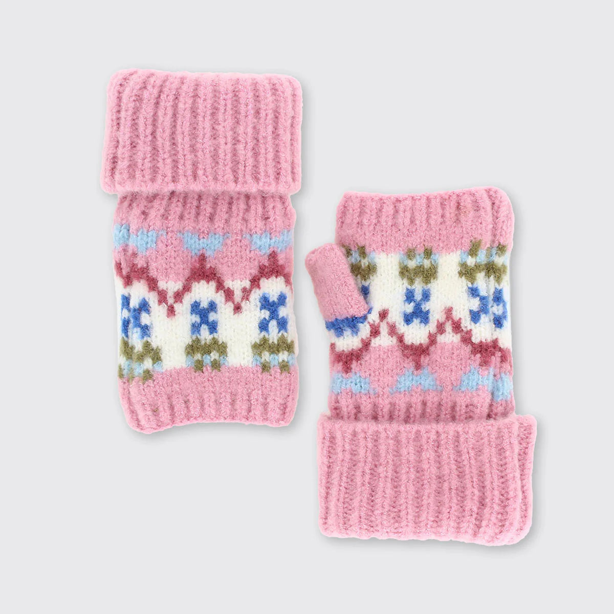 Carla Fingerless Gloves Pink