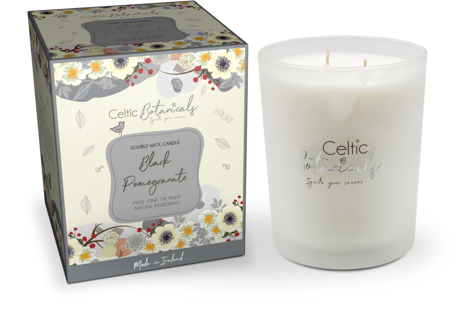 Black Pomegranate Double Wick Candle