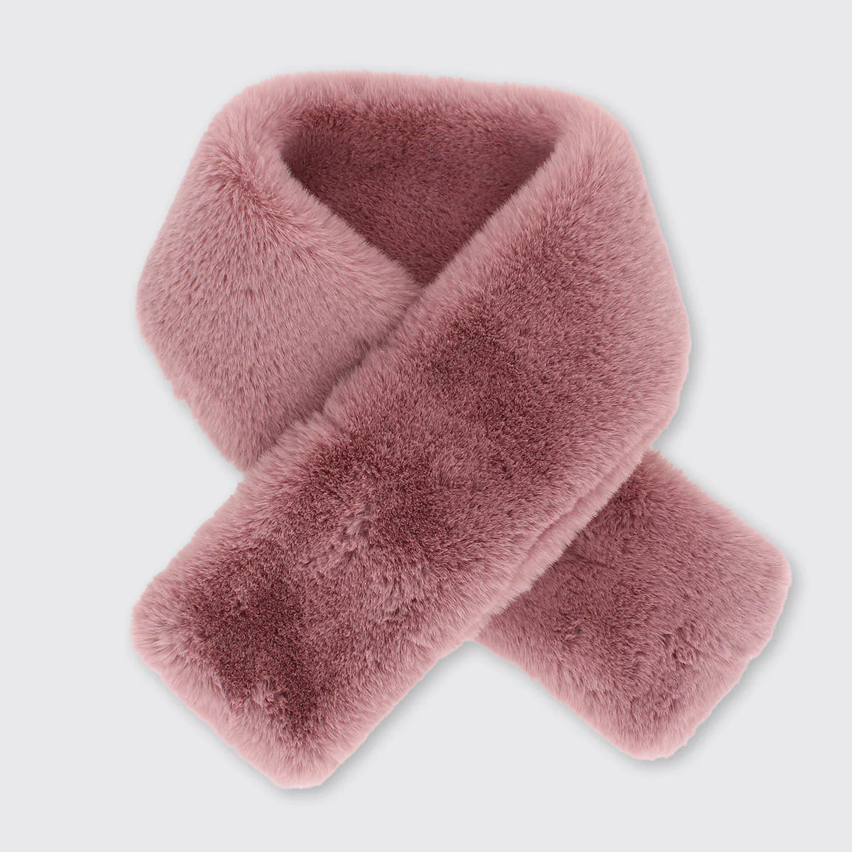 Faux Fur Push Through Scarf Pink