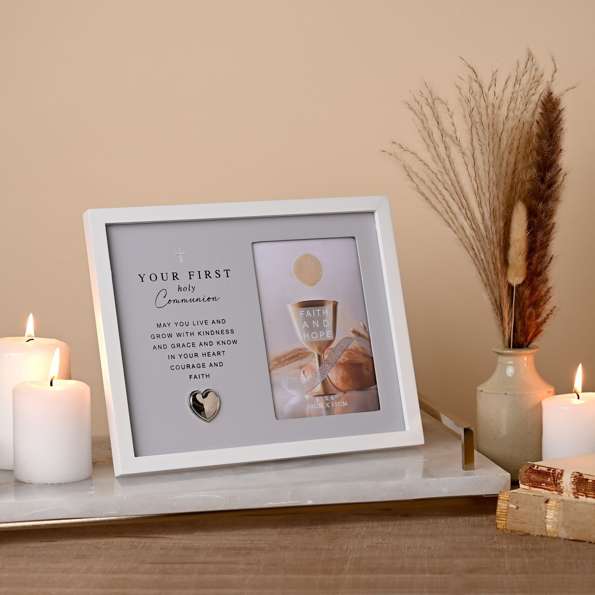 Faith & Hope Grey Frame 4" x 6" - First Communion