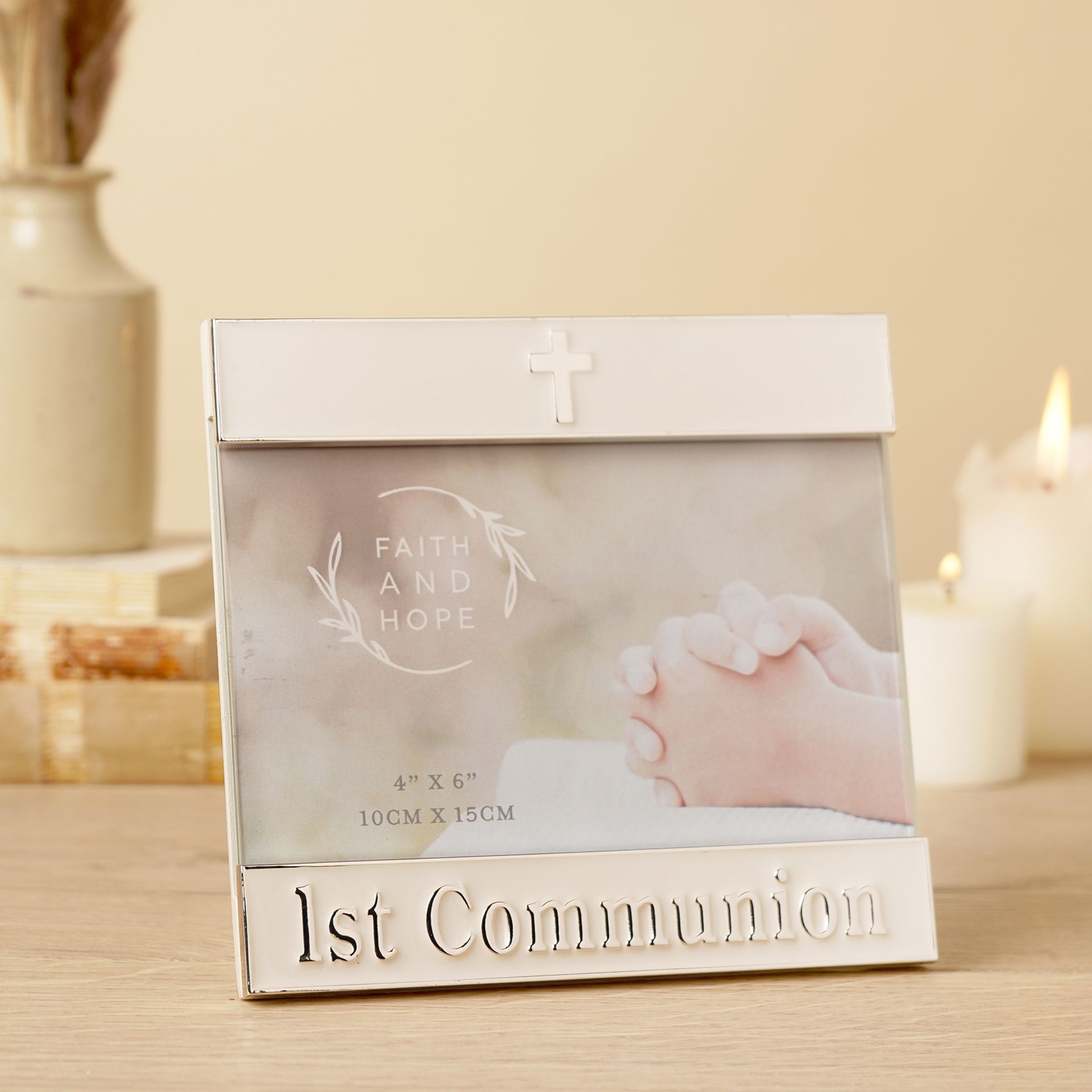 Faith & Hope Enamel & Silver Frame - 1st Communion