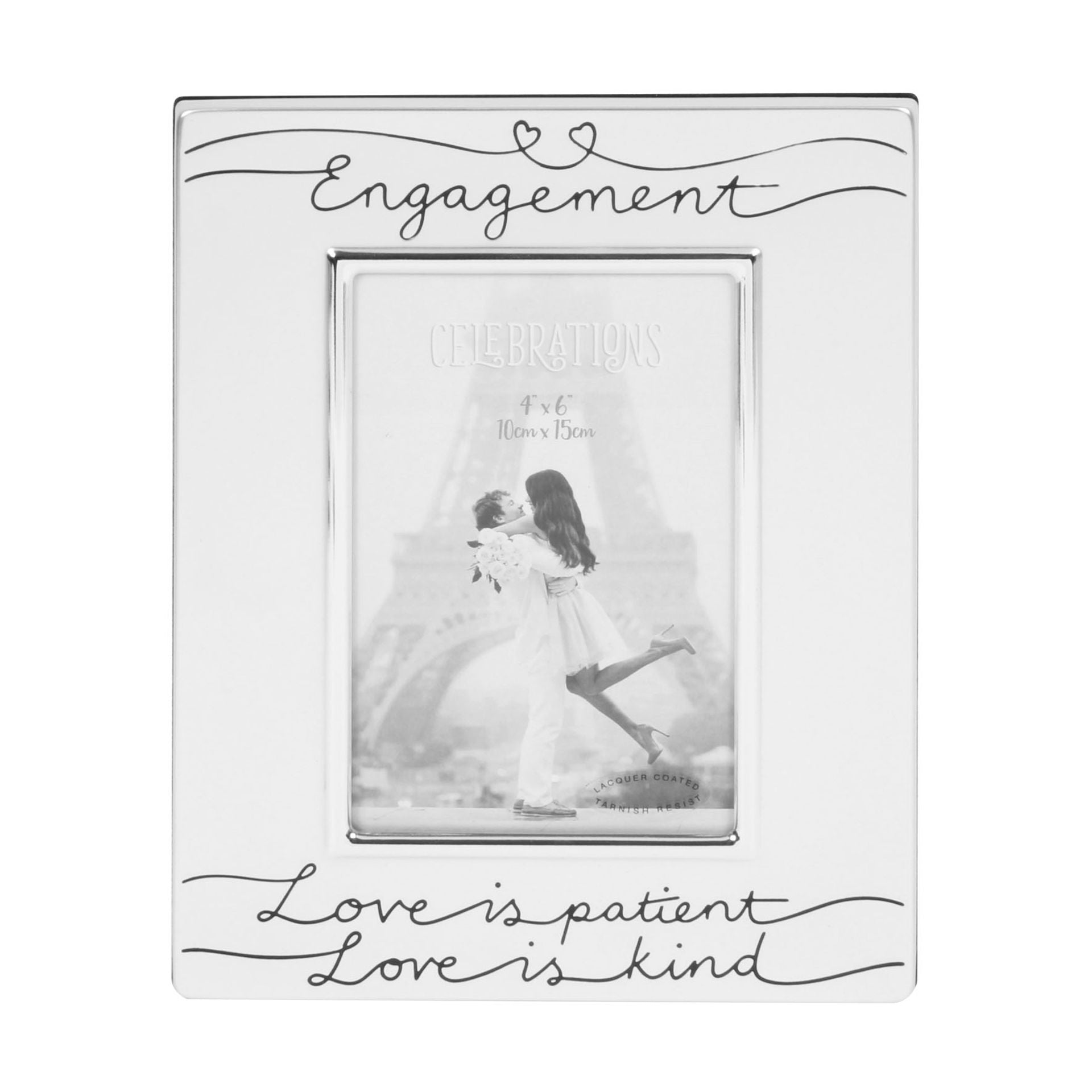 Satin S/P Engagement Frame "Love is Patient" 4" x 6"