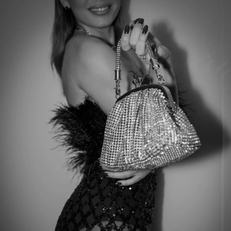 Glamour Bling Silver Dress Bag