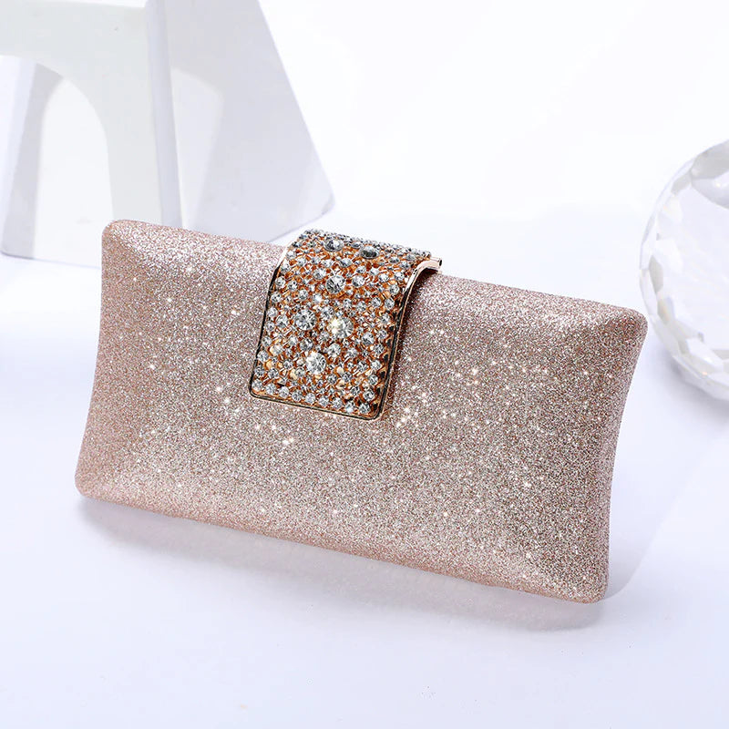 Rose Gold Diamante Dress Bag
