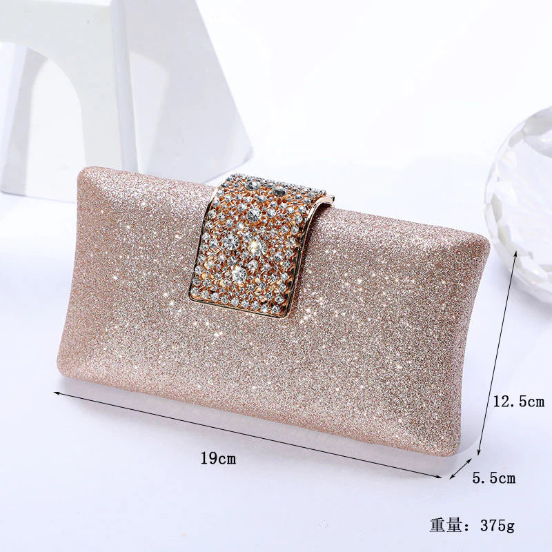 Rose Gold Diamante Dress Bag