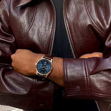 Cluse Anthéor Multifunction Watch Leather Blue, Rose Gold Colour