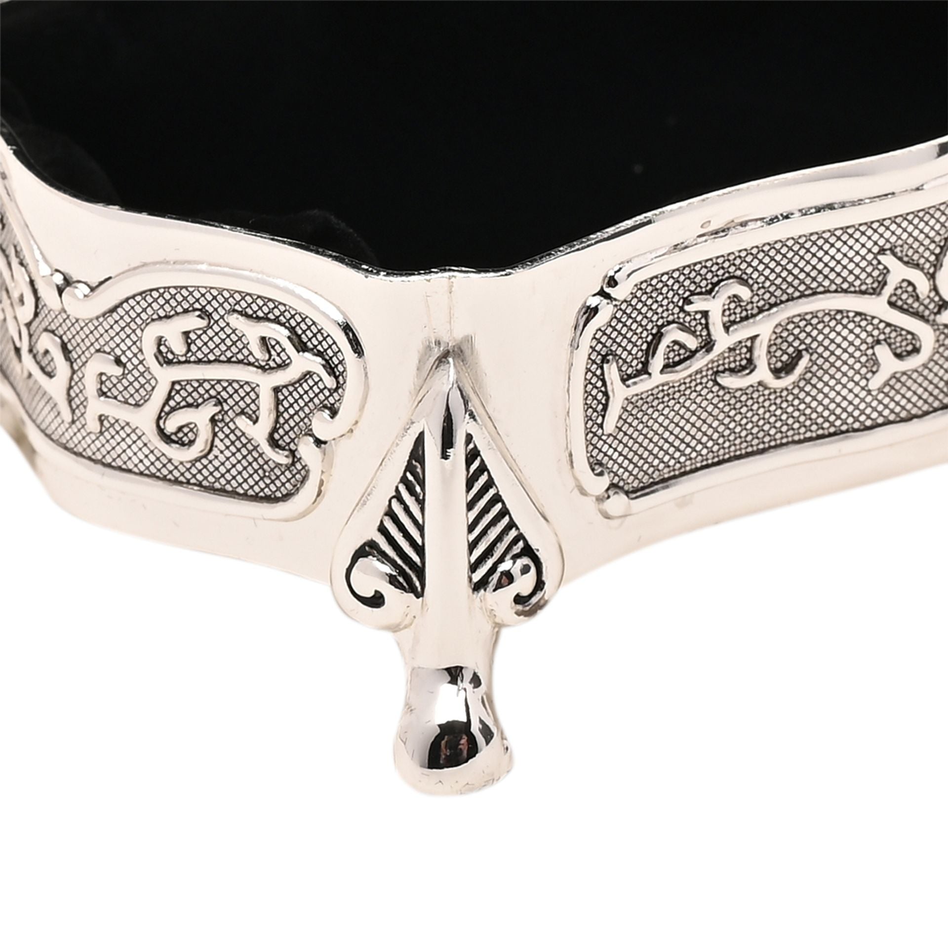 Sophia G/Boxed S/P Trinket Oblong/Wavy with feet