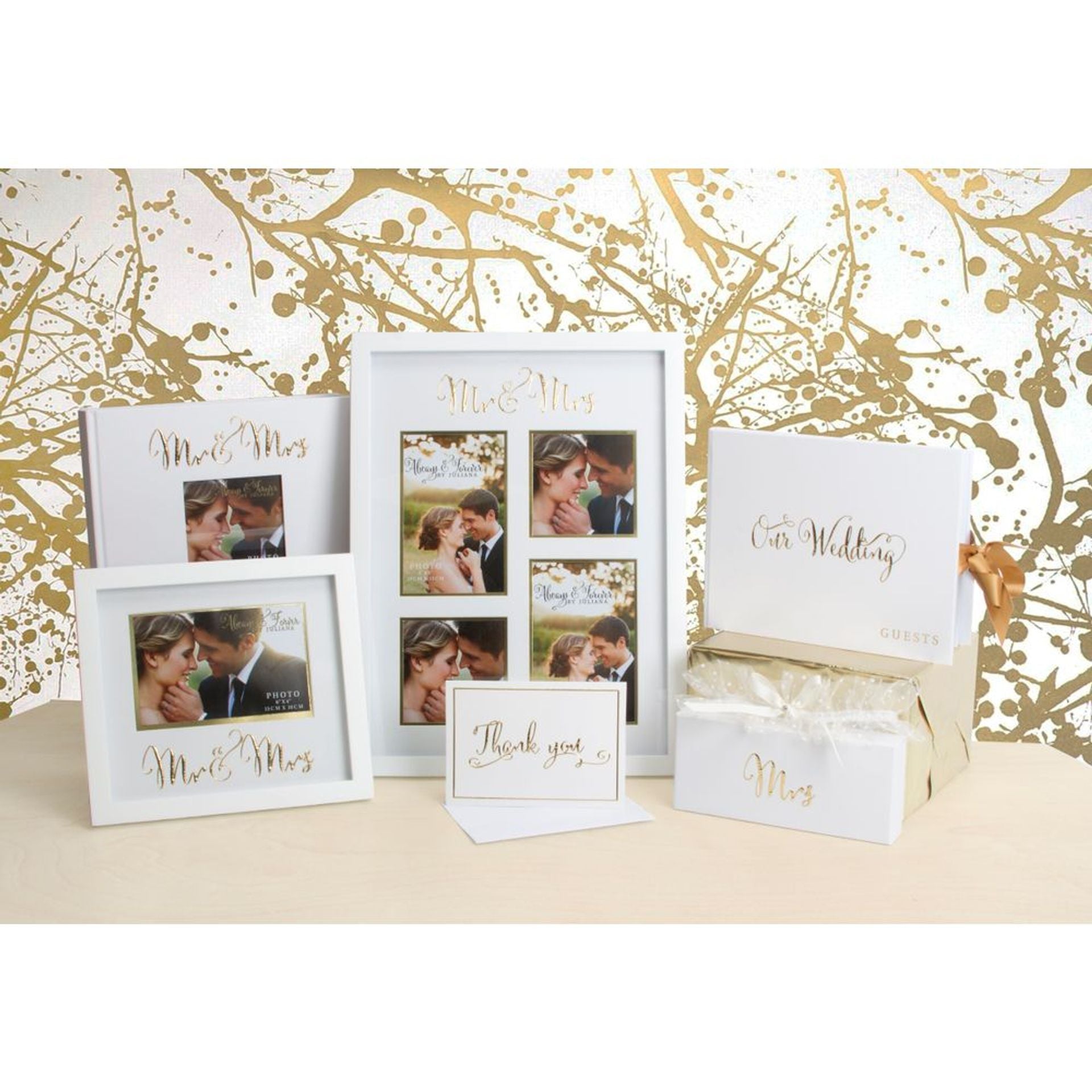 'Always & Forever' Gold Foil A4 Keepsake Box Mr & Mrs